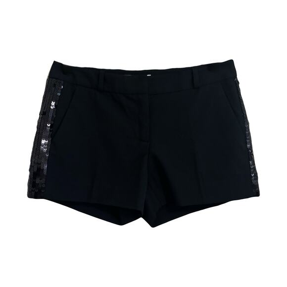 MICHAEL Michael Kors Sequin Black Mini Shorts Sz 2 - Picture 1 of 7